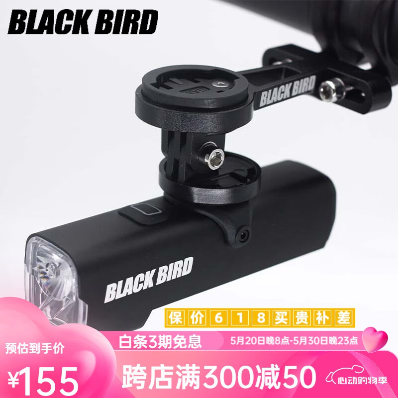 黑鸟（Blackbird） 自行车前灯德规公路山地自行车灯充电强光手电筒夜行灯骑行装备 L3 C 下挂快拆款+铝合金延长架