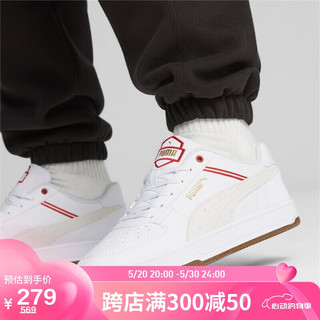 PUMA 彪马 男女同款 基础低帮鞋 392487-01白色-红色-金色 44UK9.5