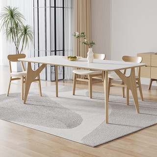 CHENDAXIA 陈大侠 奶油风实木餐桌椅组合 全托加厚底板 1.5*0.8米+4椅