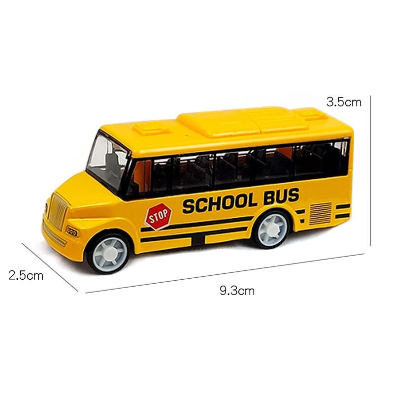 超级森林儿童玩具车合金小汽车公交巴士车模型校车车模型玩具车公交车套装 黄色 9CM回力合金巴士