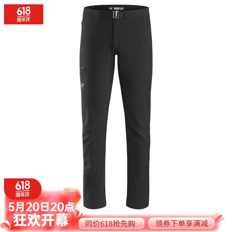 始祖鸟（ARC’TERYX）男子下装 户外软壳裤 防风裤子男 GAMMA pant 登山软壳长裤男 Black/黑色 L（82-95kg）