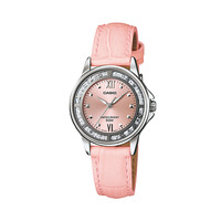 CASIO 卡西歐 粉色簡約石英指針防水女士手表女表正品手表