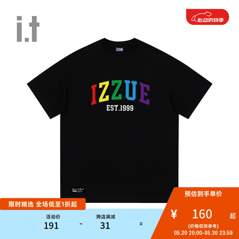 izzue it 男装短袖T恤2024夏季010200 BKX/黑色 L