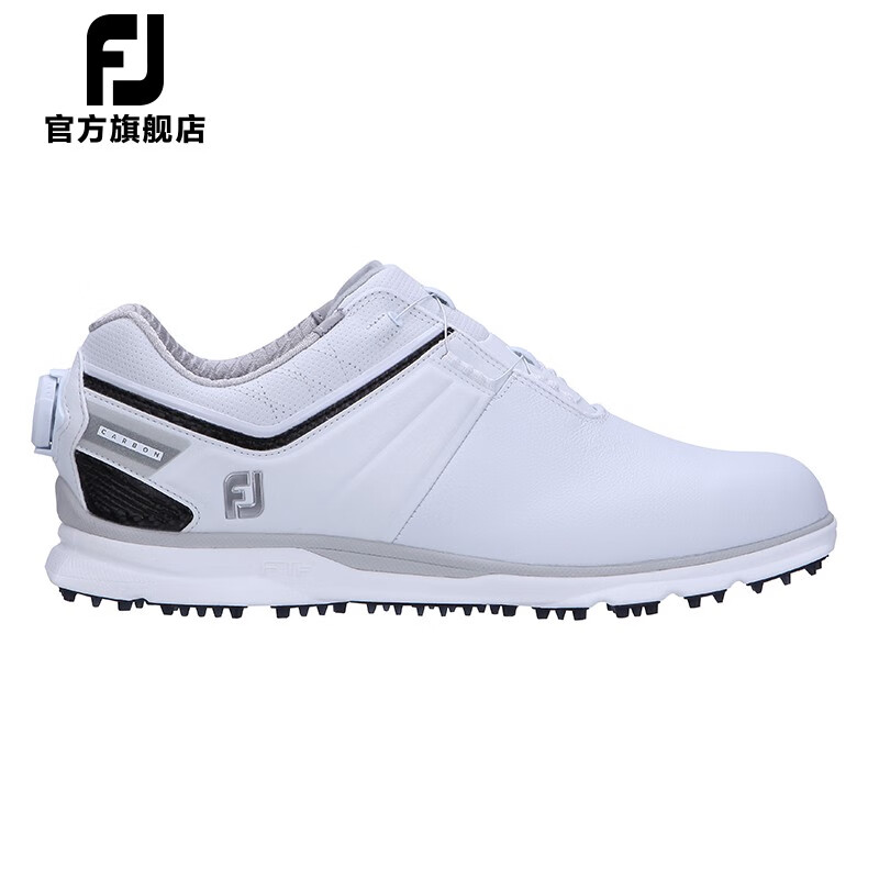 FootJoy高尔夫球鞋男士FJPro/SL Carbon专业竞技防滑耐磨无钉运动鞋 白/黑53194 10=46码