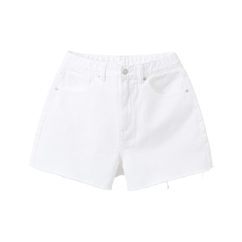 SPAO韩国同款2024年夏季时尚通勤潮女士牛仔短裤SPTNE37G01 白色 155/62A