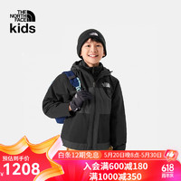 THE NORTH FACE北面童装男童滑雪服三合一夹克外套|82XS KT0/黑色 160 XL（160/76）
