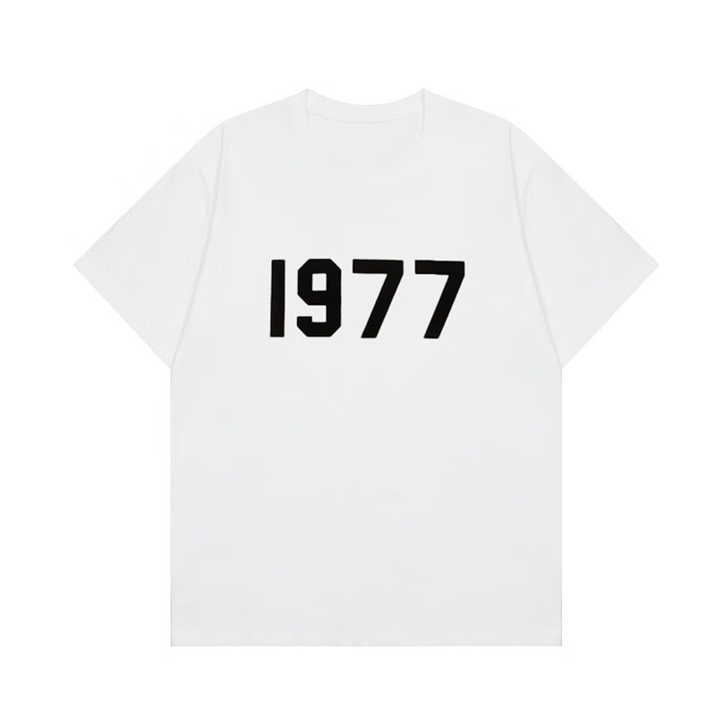 EAGLE ESSENTIALS美式潮牌1977植绒短袖男女纯棉T恤宽松休闲百搭半袖 白色 XXL