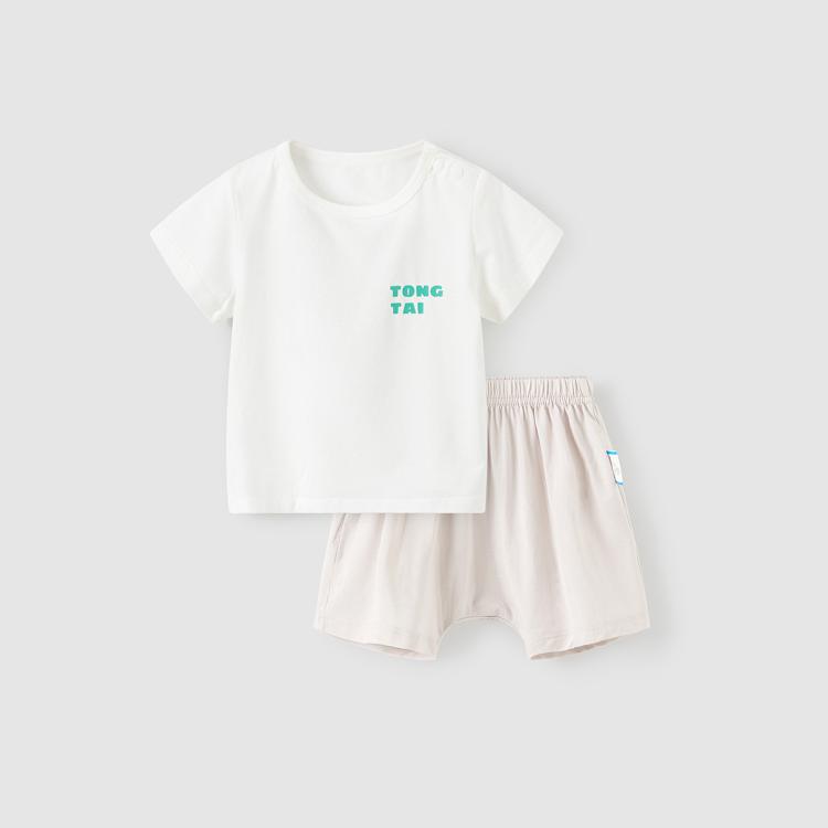 婴儿短袖PP裤套装夏季莫代尔棉宝宝衣服男女童休闲上衣短裤