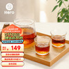 Hero（咖啡器具） Hero日式錘紋壺透明玻璃咖啡壺耐高溫茶壺加厚玻璃手沖分享壺400ml（不帶杯子）