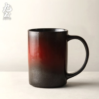 九土 日式粗陶咖啡杯复古窑变马克杯家用大容量水杯办公室茶杯情侣 款式五(可定制写字)