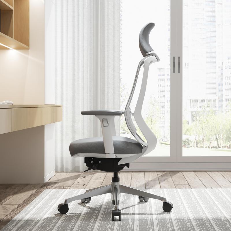 日本冈村okamura人体工学椅sylphy lightX电脑椅家用久坐办公椅子 灰色（白框）