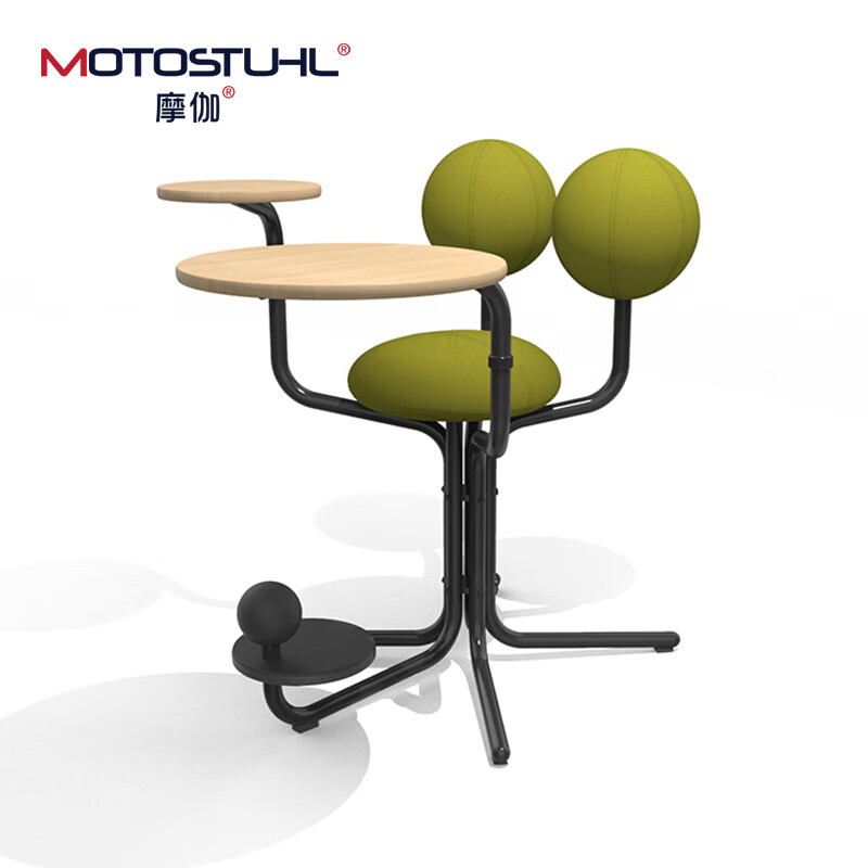 Motostuhl 摩伽 Peter Opsvik 北欧设计师人体工学椅地球树 GLOBETREE 浅黛绿球黑脚橡木桌板