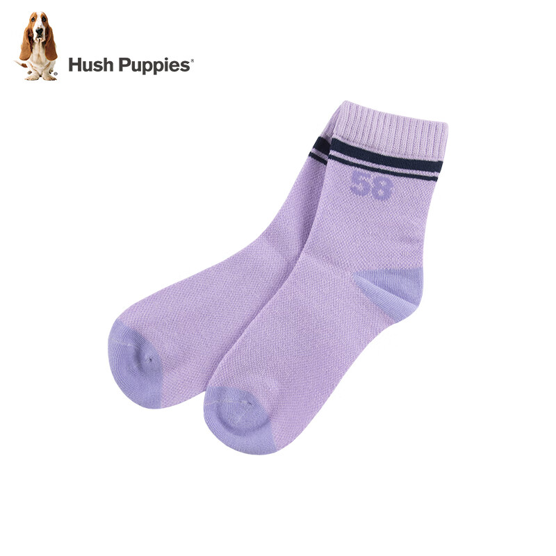 暇步士（Hush Puppies）童装儿童春夏薄款男女童袜休闲百搭 凝香紫 130cm
