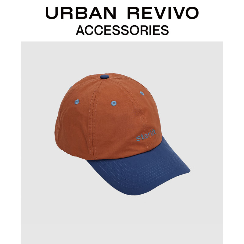 URBAN REVIVO2024夏季男士个性撞色刺绣棒球帽UAMA40074 橙色 / 蓝色 F