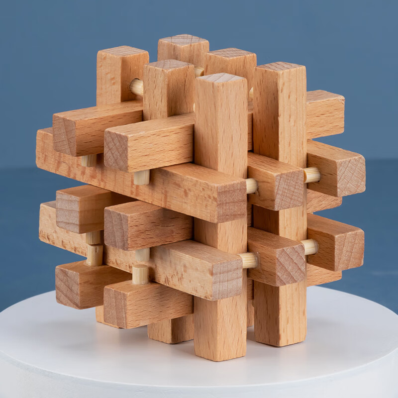 三格田（SANGTY） 传统原创木质孔明锁智力玩具八卦榫卯结构鲁班解锁儿童玩具 十八罗汉
