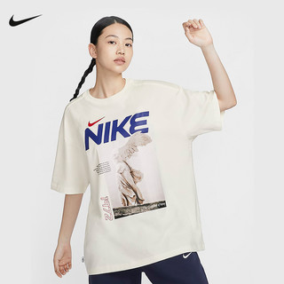 NIKE 耐克 短袖女夏新款背标印花宽松纯棉上衣运动T恤HF6180 HF6292
