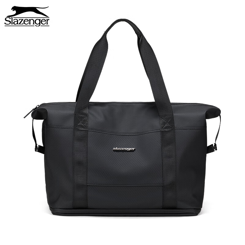 史莱辛格（Slazenger）旅行包男士短途手提轻便行李包女运动包出差旅游大容量行李袋 黑色