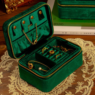范爷家 520情人节礼物 高级毛绒布首饰盒便携丝绒包珠宝手饰品收纳盒