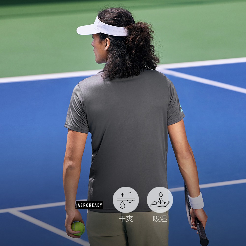 速干舒适网球运动翻领短袖POLO衫男装夏季adidas阿迪达斯