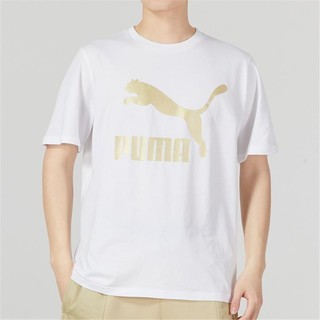 PUMA 彪马 圆领短袖男装上衣休闲舒适跑步健身时尚运动T恤