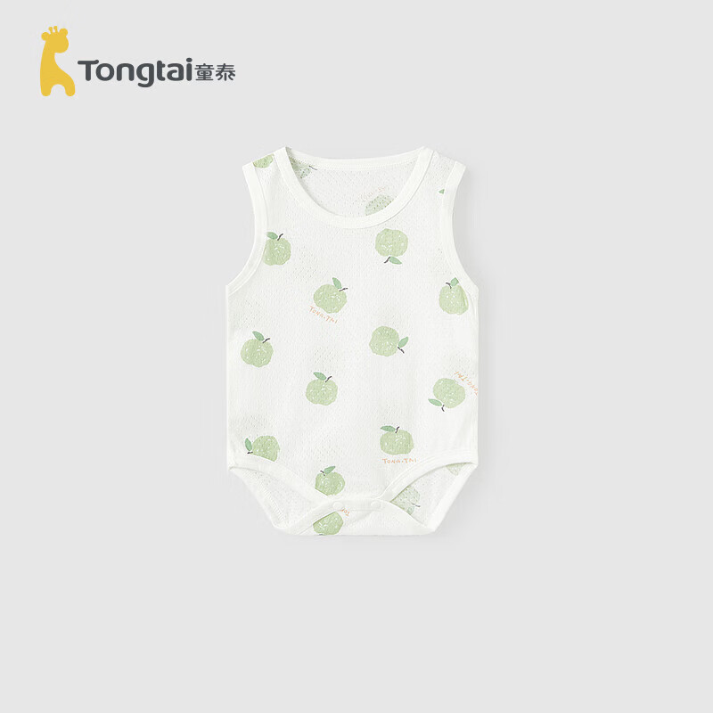 童泰（TONGTAI）婴儿无袖包屁夏季儿童连体家居服内衣TS42J581-DS绿色73cm