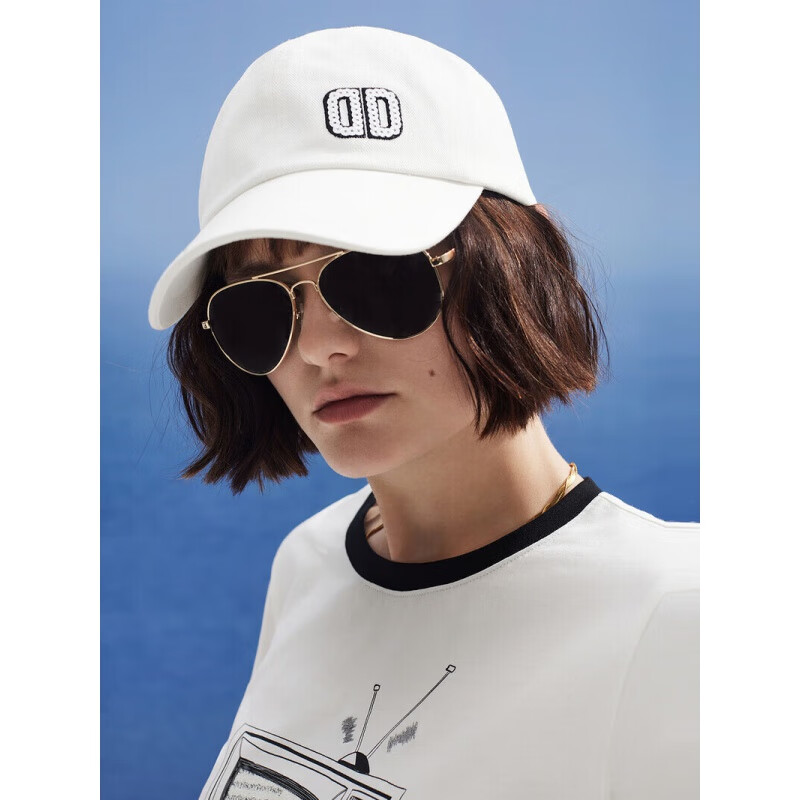 DKNY2024春夏女亮片刺绣字母棒球帽遮阳 白色 S