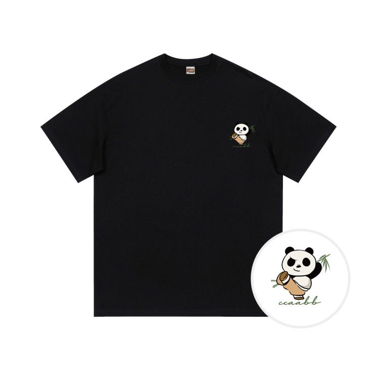 【可爱熊猫卡通】i.t ccaabb夏季纯棉宽松短袖T恤