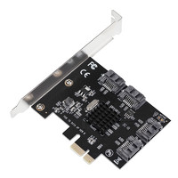 moge 魔羯 MC2691 臺式機PCIE轉4口SATA3.0硬盤擴展卡 marvell 9215芯片支持系統啟動 廠家配送
