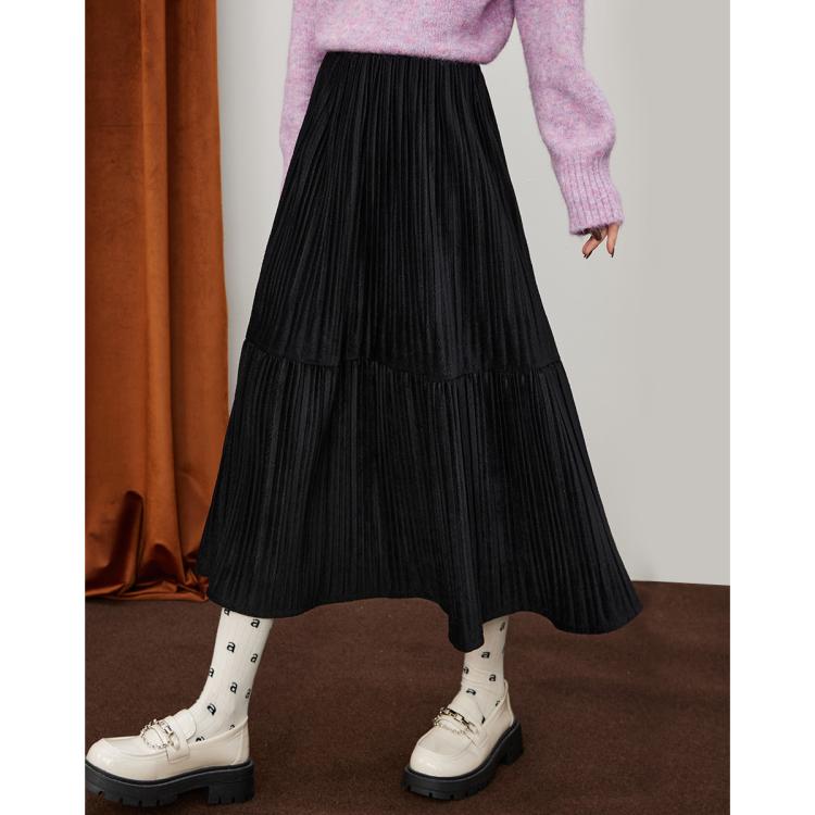 【热卖】色简约设计休闲宽松半身裙显瘦