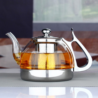 borunHOME 耐热玻璃茶壶电陶炉电磁炉专用黑茶普洱煮茶壶烧水壶泡茶壶套餐 800ML单壶