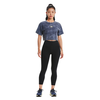 安德玛 官方UA 女子短身上衣跑步健身训练运动水洗梭织短袖T恤