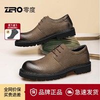 ZERO ZRO零度男鞋2023秋新款粗紋牛皮工裝鞋輕便大頭皮鞋