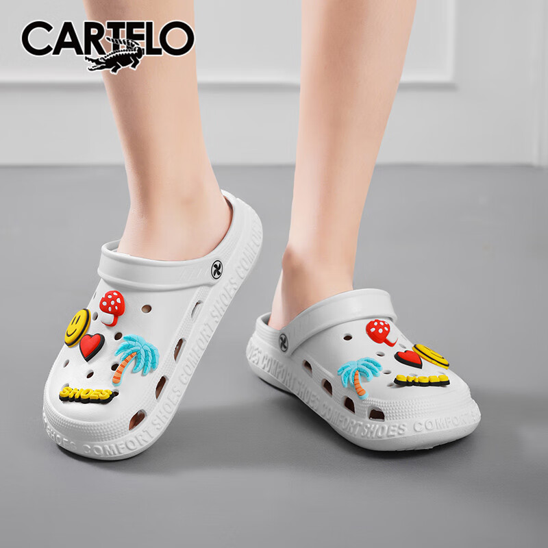 卡帝乐鳄鱼洞洞鞋女士凉鞋夏季两用手术鞋包头沙滩凉拖鞋子 女 0859