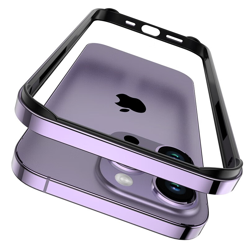 意泽  适用苹果14手机壳iPhone14Pro Max金属边框保护套Plus超薄散热防摔边框式硬壳 苹果14Pro Max【暗紫色】