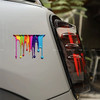 車閃 彩色流體油漆車貼個性創意多巴胺汽車貼紙劃痕遮擋電動車貼紙裝飾