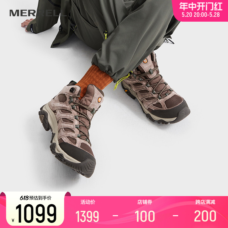 MERRELL迈乐户外运动徒步鞋MOAB3 MID GTX防水透气登山鞋男女