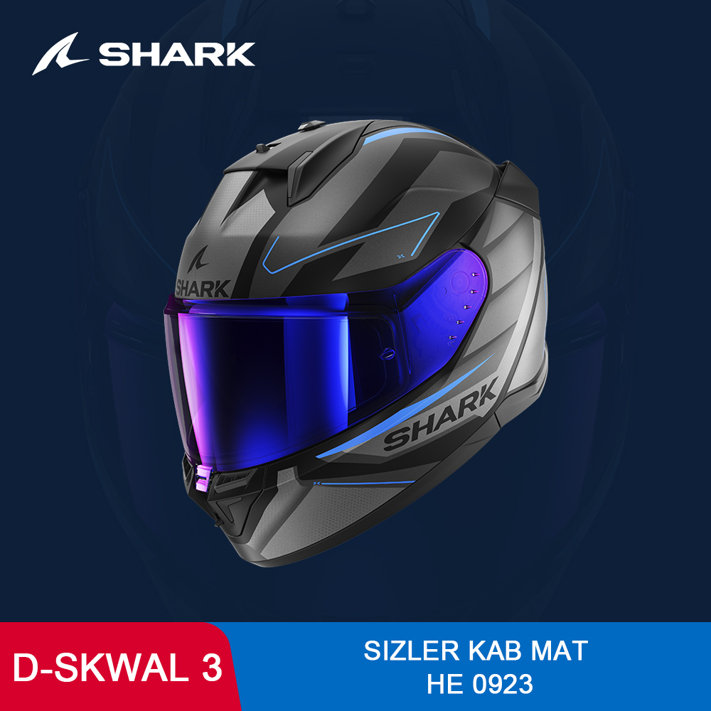 SHARK 鲨鱼2024星空三摩托车头盔户外骑行双镜片男女四季机车全盔