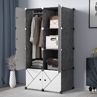 ANERYA 安爾雅 衣柜簡易組裝成人雙人衣櫥簡易衣柜出租房組合塑料單人