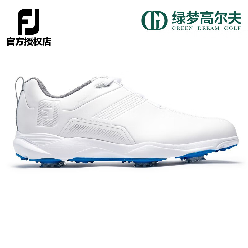 Footjoy 高尔夫球鞋男士eComfort有钉球鞋运动防滑轻量舒适FJ球鞋男 57702-白色 7=40码 57702-白色-宽版偏大一码