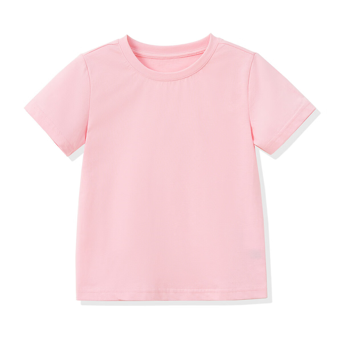 ASK JUNIOR女童t恤2024夏薄款纯棉儿童短袖纯色凉感短袖 粉色 130