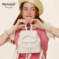 VANWALK 原創雙肩包女夏季出游小型背包小眾設計芭蕾風蝴蝶結包包