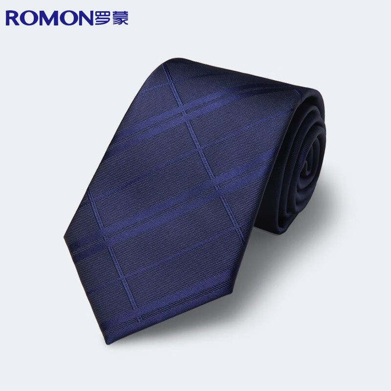 罗蒙领带男商务正装手打8CM工作结婚领结礼盒装 藏青色 145*8cm 