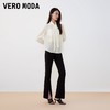 VERO MODA 襯衫女2023早秋新款直筒長袖純色通勤肌理感系帶含天絲