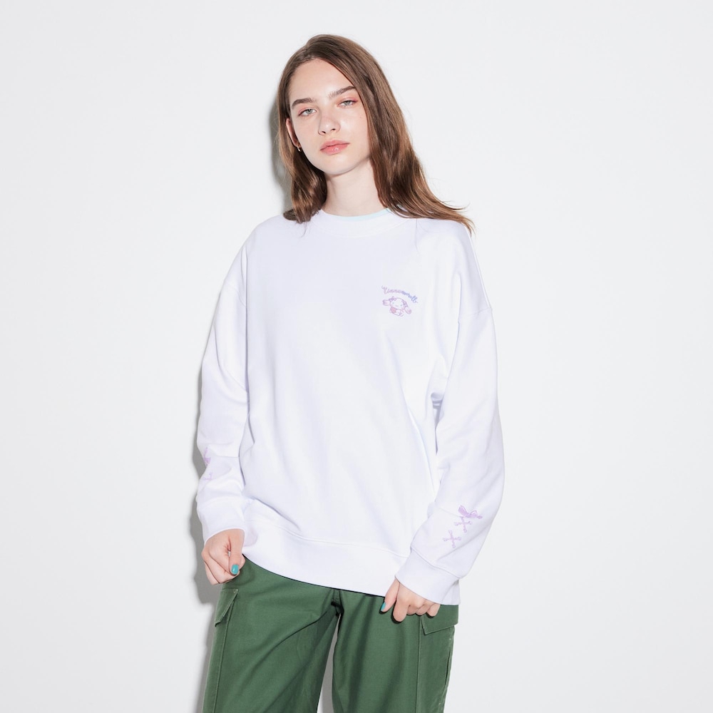  UNIQLO/优衣库 亲子 女士长袖卫衣  150/76A/XS，155/80A/S，160/84A/M，160/88A/L，165/92A/XL，170/100B/XXL，175/108C/XXXL 00 白色