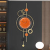 Compas 康巴絲 掛鐘客廳 新中式金屬輕奢裝飾時鐘現代石英鐘表掛墻 TY004 橙色