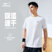 ERKE 鴻星爾克 運動套裝男2024夏季男士健身跑步速干衣冰絲短袖t恤短褲