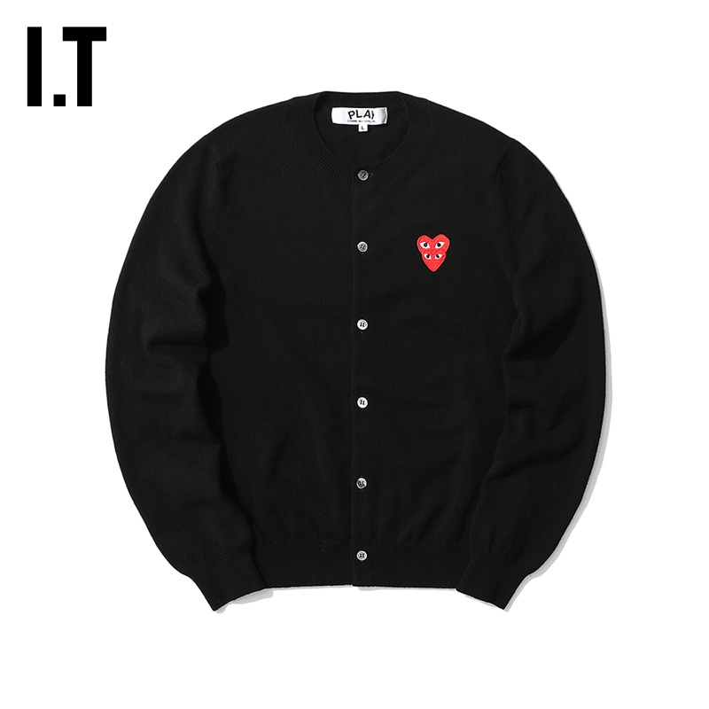 IT CDG PLAY COMME des GARCONS川久保玲女装针织开衫爱心刺绣