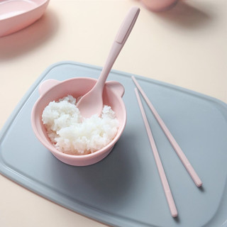 LianLock 联扣 韩国进口儿童餐具套装铂金硅胶勺筷勺子筷子食品级宝宝调羹