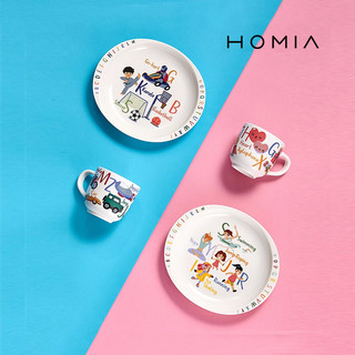 HOMIA 可爱卡通釉下彩陶瓷儿童餐具套装男女童宝宝专用吃饭碗碟盘