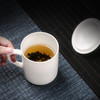 88VIP：金鑲玉 羊脂玉馬克杯帶蓋茶水分離杯陶瓷辦公室水杯家用過濾泡茶杯